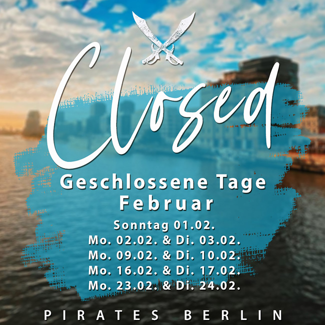 Geschlosssene Tage Februar Daten